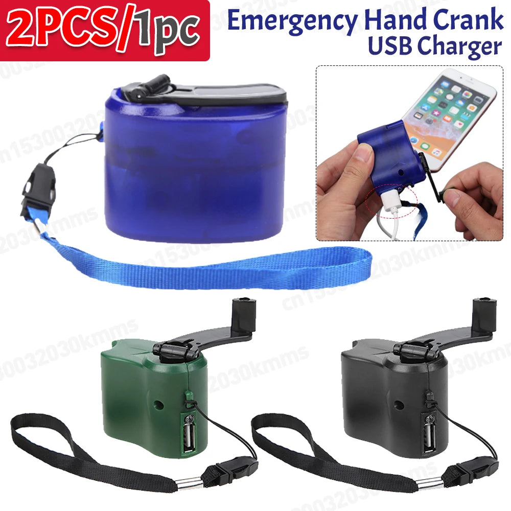   Mini Hand Crank USB Charger - Outdoor Emergency   