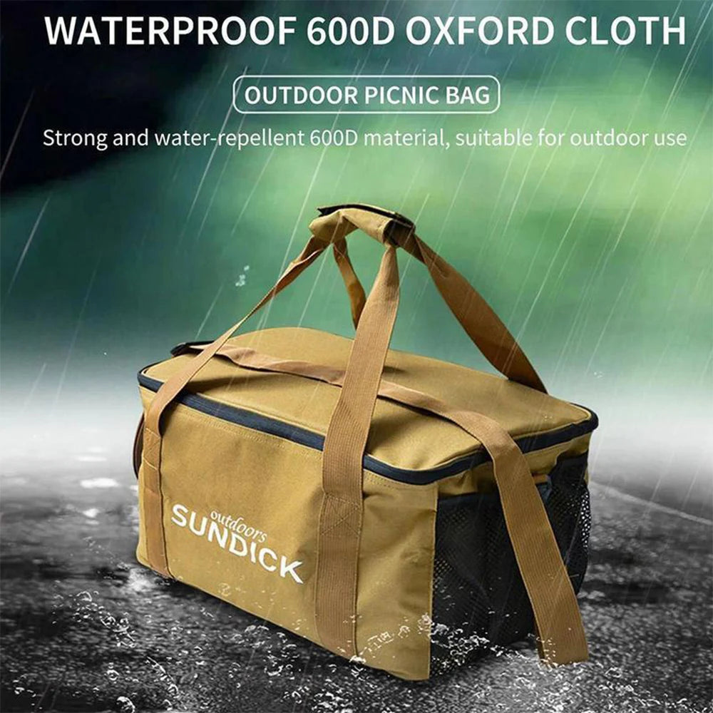  Outdoor Picnic Bag Waterproof Camping Travel Organizer Bag Thermal Cooler Lunch Box Portable Food Large Capacity Storage Handbag 