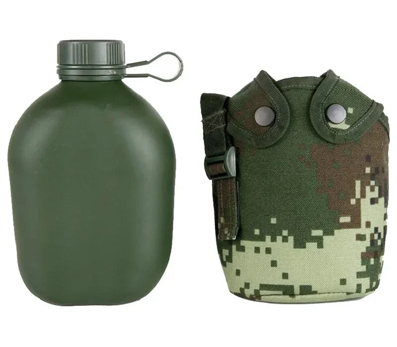   Durable Military Canteen with Cover for Camping and Hiking   