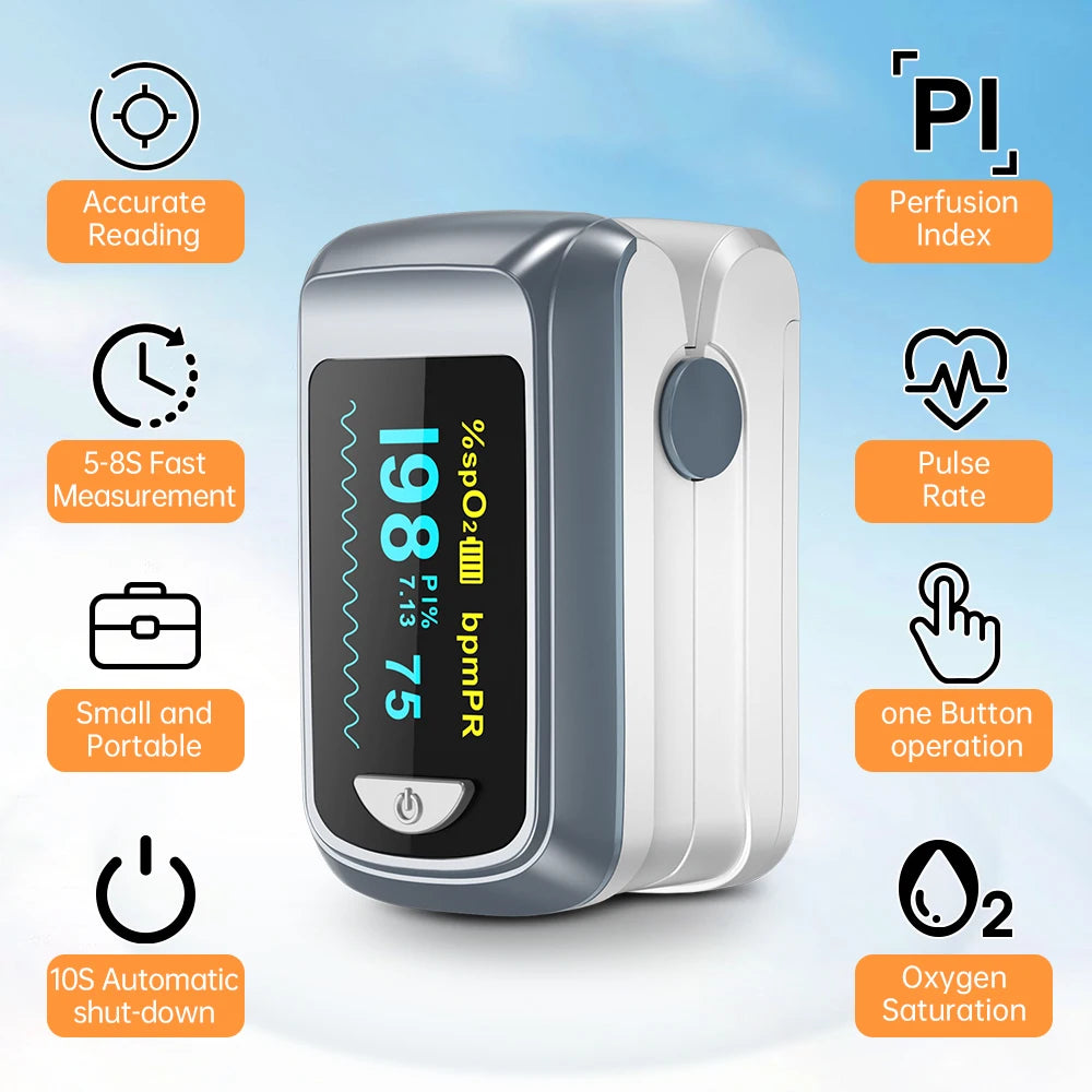   Finger Pulse Oximeter SPO2 PR PI RR Blood Oxygen Heart Rate Monitor   