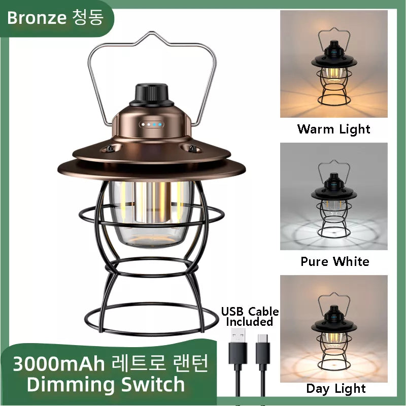   Vintage Lantern - Retro LED Camping Light   