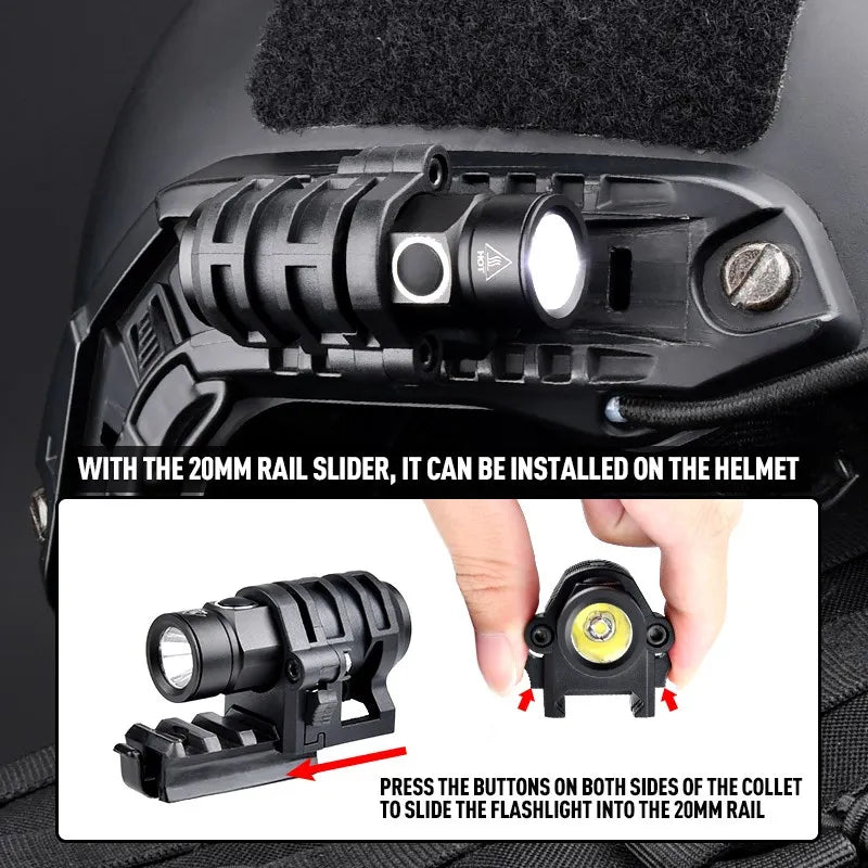   High-Powered Tactical Flashlight with Gun Mount   