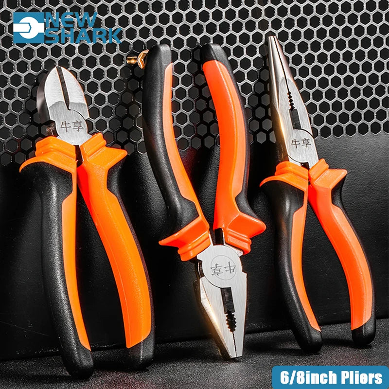   Versatile Orange and Black Pliers Set - Essential Hand Tools   