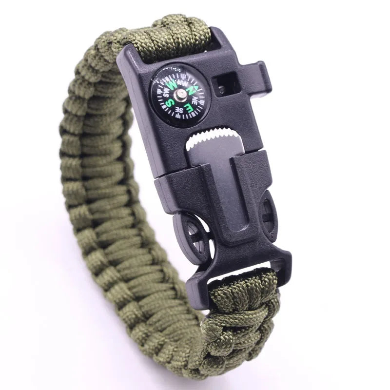   Multi-functional Paracord Survival Bracelet Compass and Fire Starter   