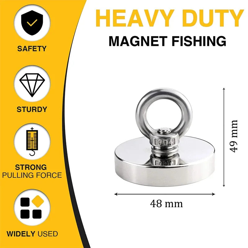   Super Strong Neodymium Fishing Magnets – Heavy-Duty Rare Earth Magnets   