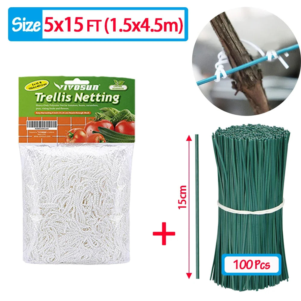   Heavy-Duty Garden Plant Trellis Netting - Support for Climbing Plants   