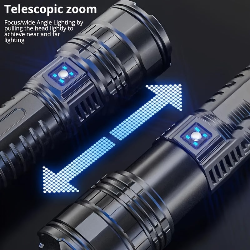   SStrong Light Telescopic Zoom Flashlight – 1000-3000 Lumen   