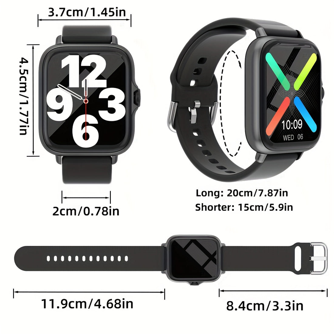   Waterproof Smart Watch with 1.83'' Touch Screen, Fitness Tracking   